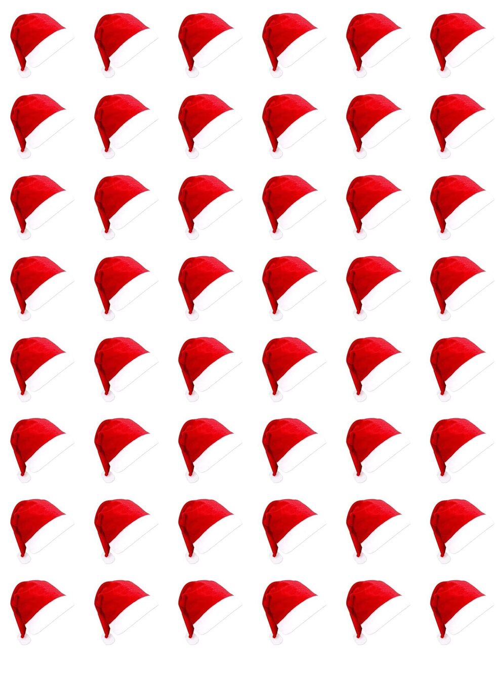 7617 48pcs Santa Hats for Little ones, Comfortable Christmas Hats Bulk, Red